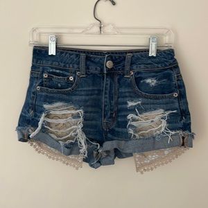 American Eagle Hi-Rise Festival denim shorts